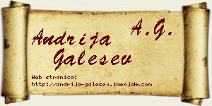 Andrija Galešev vizit kartica